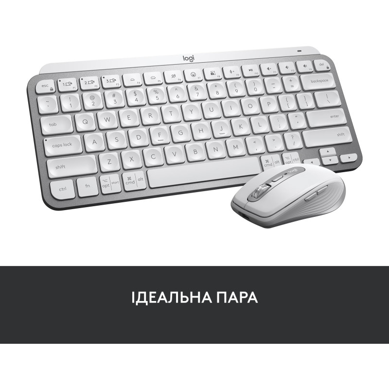 Клавіатура Logitech MX Keys Mini For Mac Wireless Illuminated Pale Gray (920-010526)