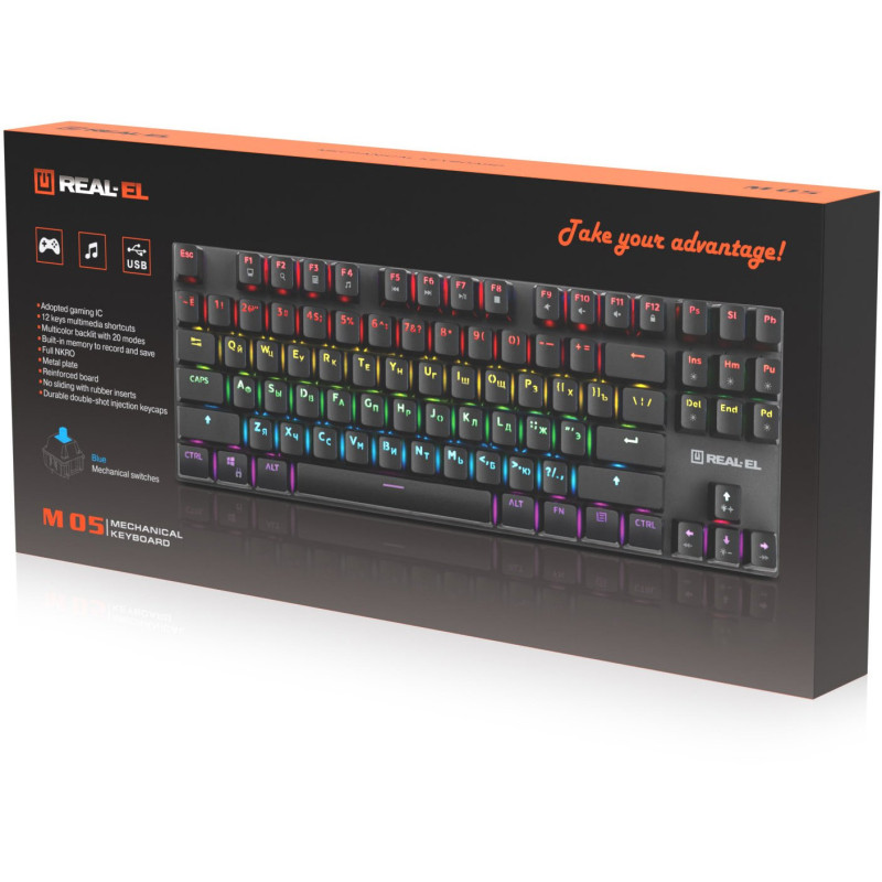 Клавіатура REAL-EL M 05 Grey