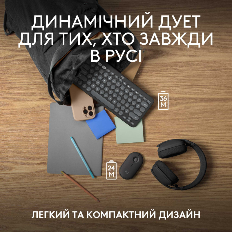 Комплект Logitech Pebble 2 Combo для Mac Graphite (920-012244)
