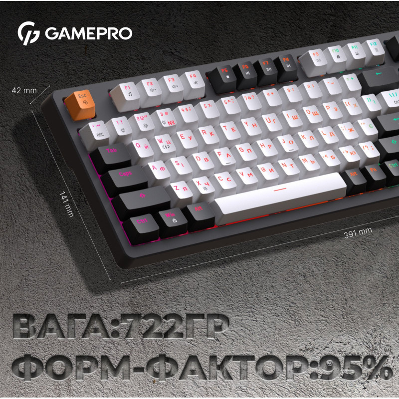 Клавіатура GamePro MK170B Outemu Red Hot-Swap RGB USB Black