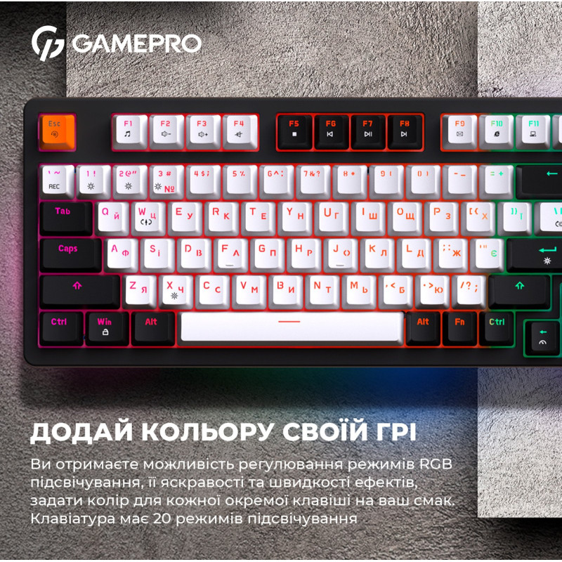 Клавіатура GamePro MK170B Outemu Red Hot-Swap RGB USB Black