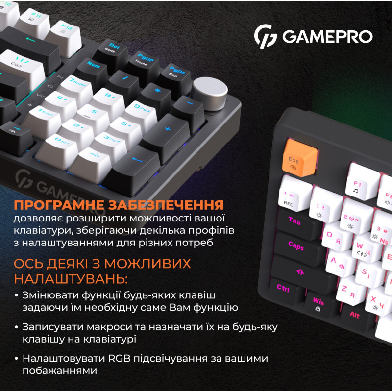 Клавіатура GamePro MK170B Outemu Red Hot-Swap RGB USB Black