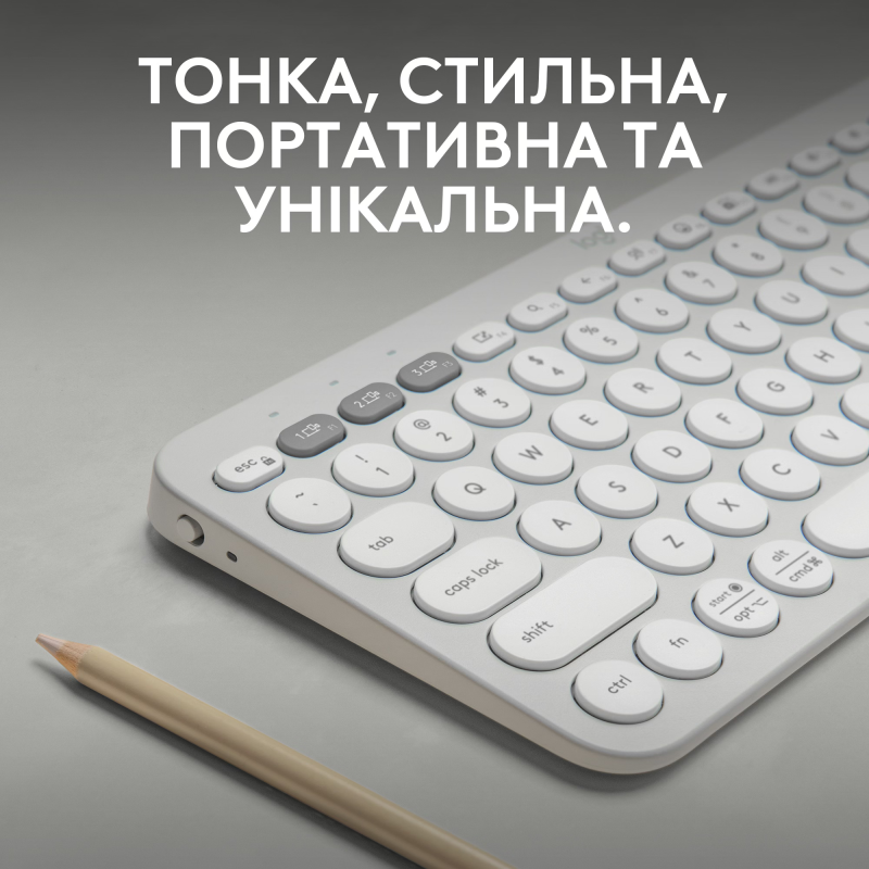 Клавіатура Logitech Pebble Keys 2 K380s White (920-011852)