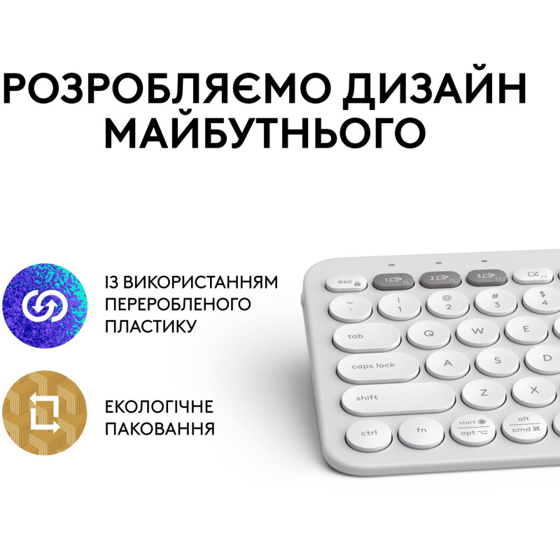 Клавіатура Logitech Pebble Keys 2 K380s White (920-011852)