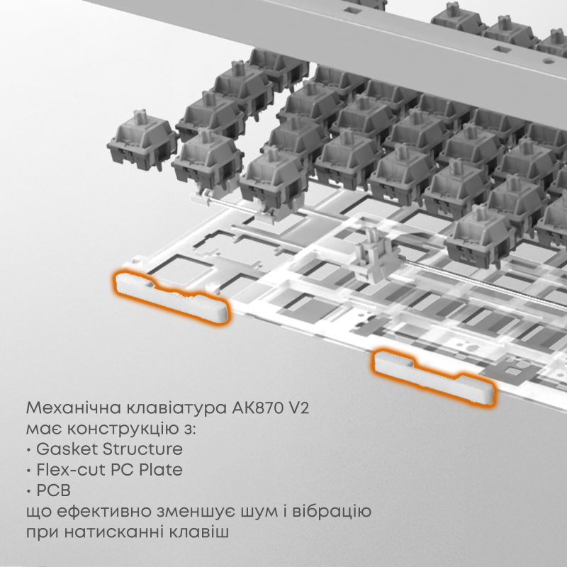 Клавіатура Ajazz AK870 V2 Flying Fish Switch White USB-C (AK870-V2-FF-BWB)