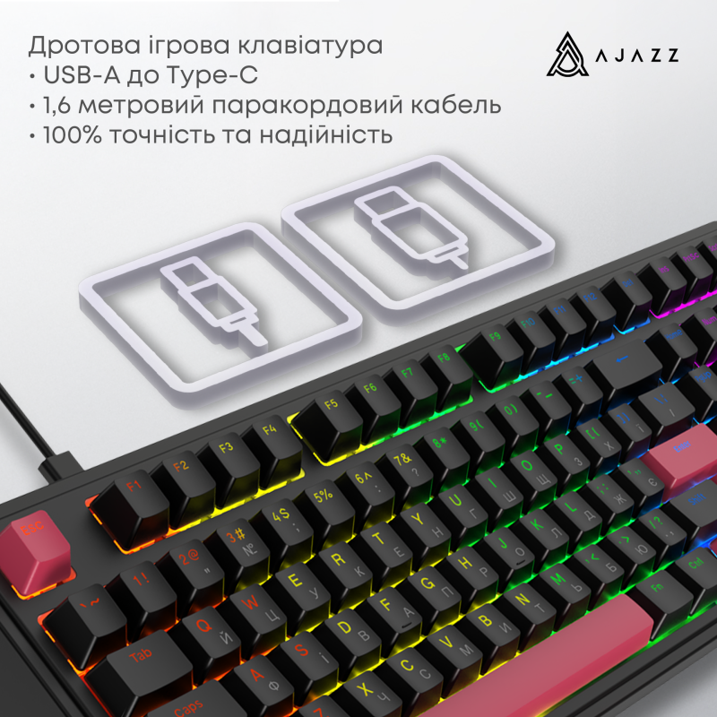 Клавіатура Ajazz AK980 Red Switch Black USB-C (AK980-R-BR)