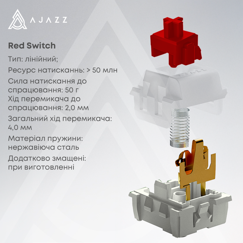 Клавіатура Ajazz NK68 Red Switch White USB-C (NK68-RW)