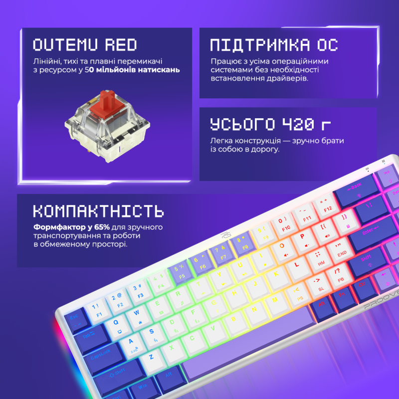Клавіатура Proove AFK White (WKAFK1022002)