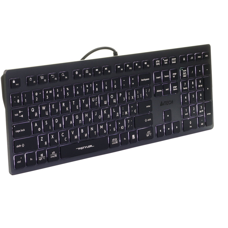 Клавіатура A4Tech Fstyler FX60 White Neon з підсвічуванням