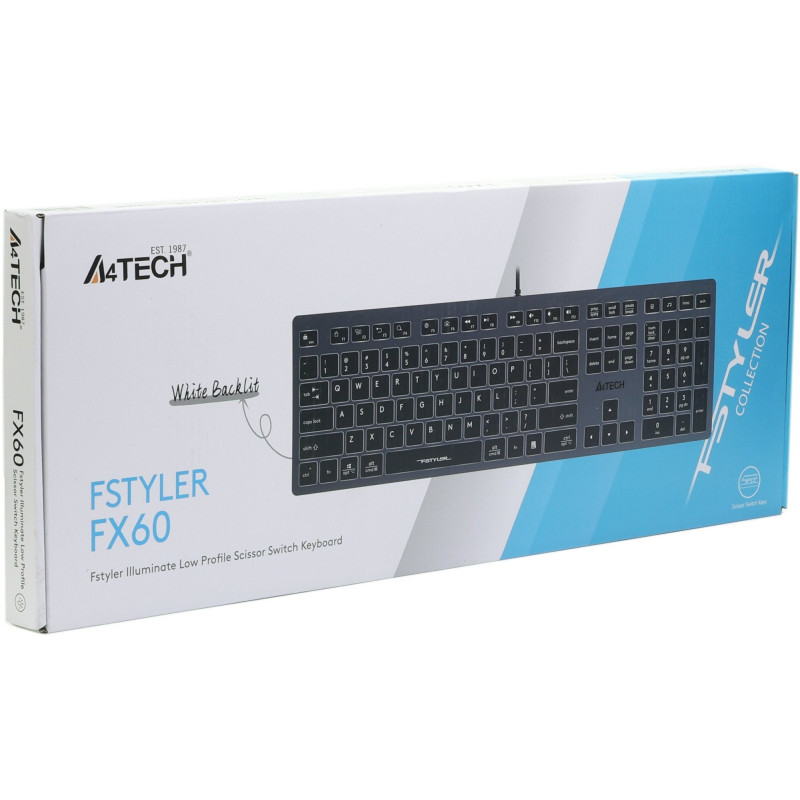 Клавіатура A4Tech Fstyler FX60 White Neon з підсвічуванням