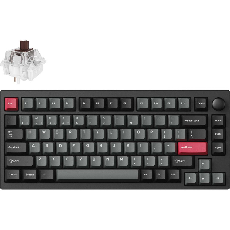 Клавіатура Lemokey P1 Pro Keychron Super Brown RGB Carbon Black (P1P-M3-UA)