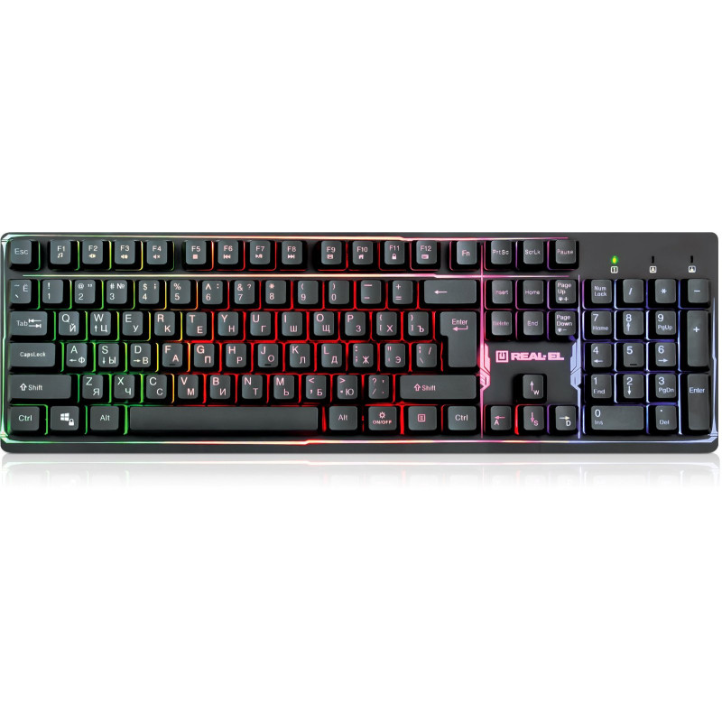 Клавіатура REAL-EL Comfort 7011 Backlit Ukr Black (EL123100043)