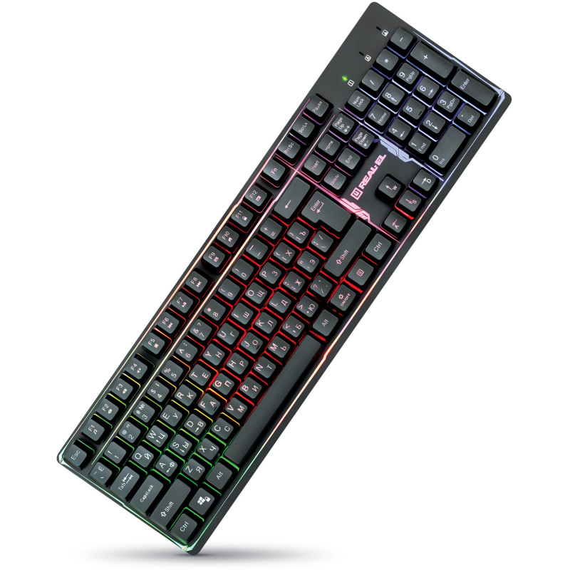 Клавіатура REAL-EL Comfort 7011 Backlit Ukr Black (EL123100043)
