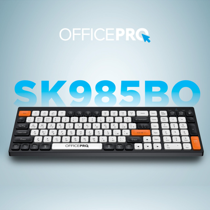 Клавіатура OfficePro SK985BO Bluetooth Black/White