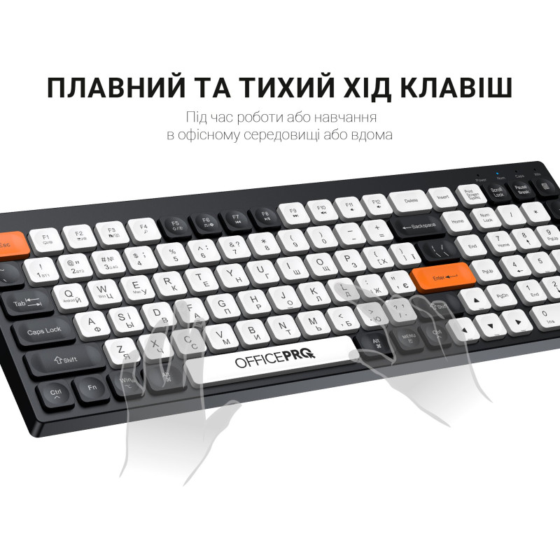 Клавіатура OfficePro SK985BO Bluetooth Black/White
