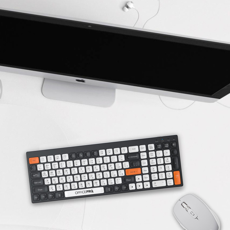 Клавіатура OfficePro SK985BO Bluetooth Black/White