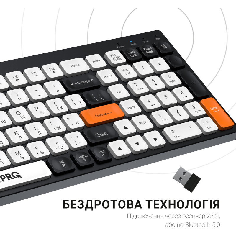 Клавіатура OfficePro SK985BO Bluetooth Black/White