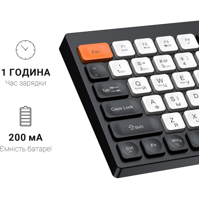 Клавіатура OfficePro SK985BO Bluetooth Black/White