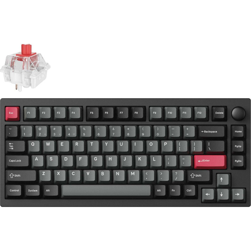 Клавіатура Lemokey P1 Pro Keychron Super Red RGB Carbon Black (P1P-M1-UA)