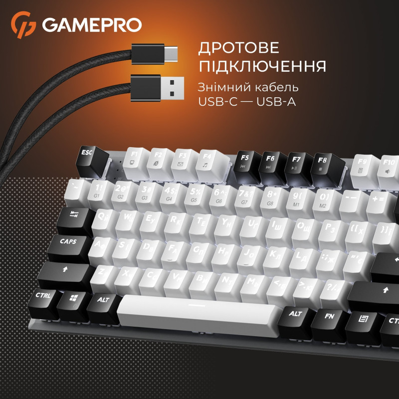 Клавіатура GamePro Genesis Joker MK124G Outemu Red Switch USB UA Gray (MK124G)