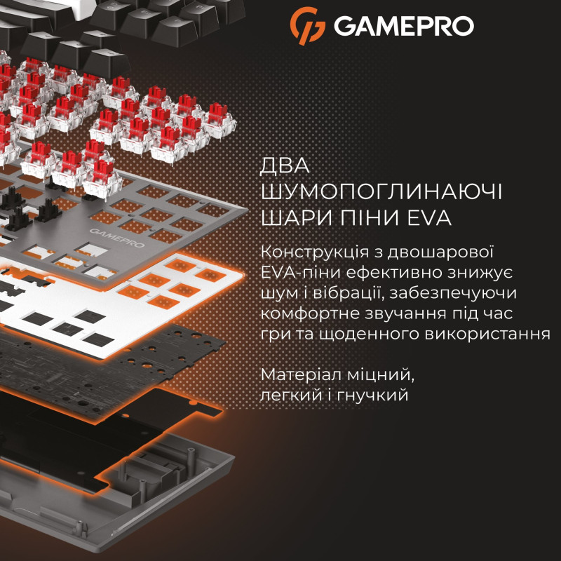 Клавіатура GamePro Genesis Joker MK124G Outemu Red Switch USB UA Gray (MK124G)