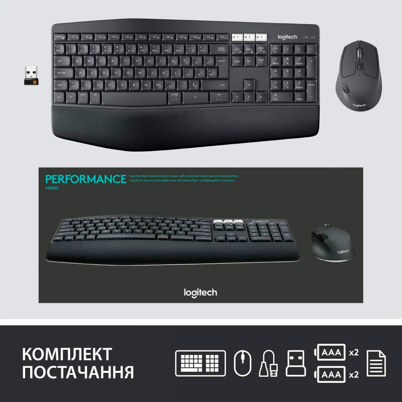 Набір Logitech MK850 Black USB (920-008226)