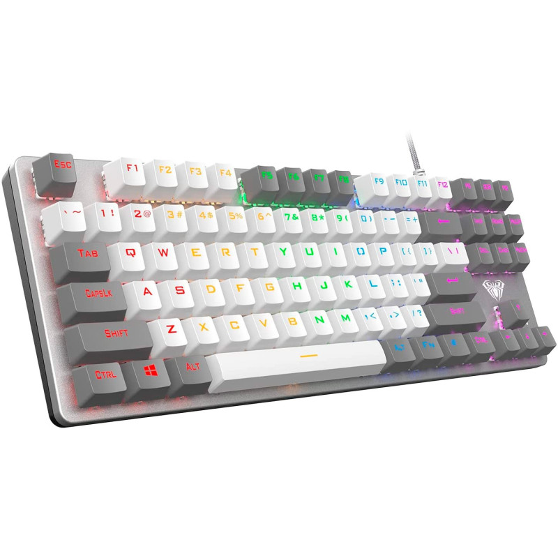 Клавіатура Aula Mechanical F3287 Grey/White keycap KRGD blue (6948391240954)