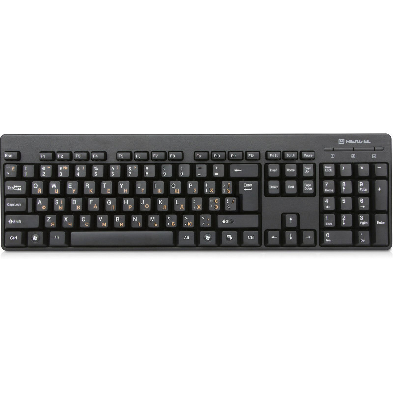Клавіатура REAL-EL Standard 502 Ukr Black (EL123100023)