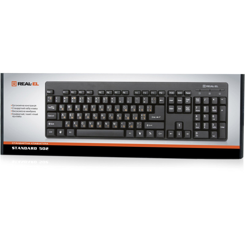 Клавіатура REAL-EL Standard 502 Ukr Black (EL123100023)