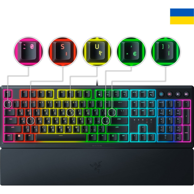 Клавіатура Razer Ornata V3 UKR Black (RZ03-04462100-R371)