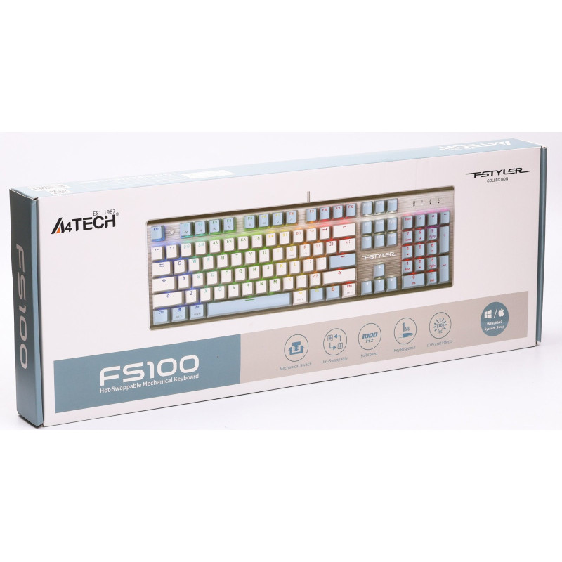 Клавіатура A4tech FS100 Fstyler Icy Blue (FS100 Icy Blue)
