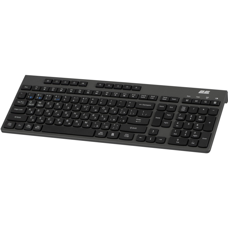Клавіатура 2E KS280 WL/BT EN/UKR Grey/Black (2E-KS280WBGR_UA)