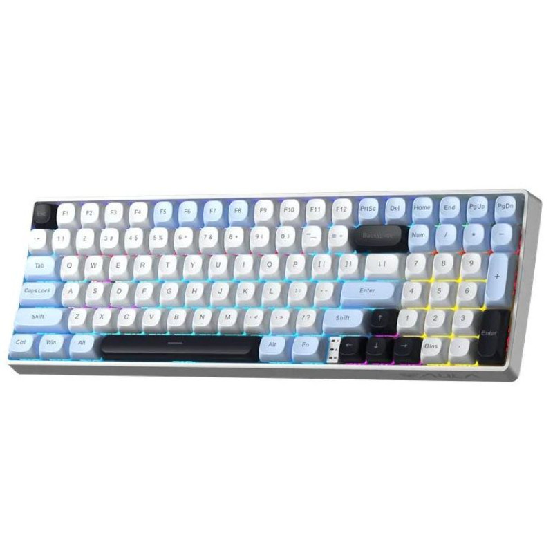 Клавіатура Aula S100pro RGB KRGD Brown Switch Wireless/Bluetooth/Type-C UA White/Black (6948391205755)
