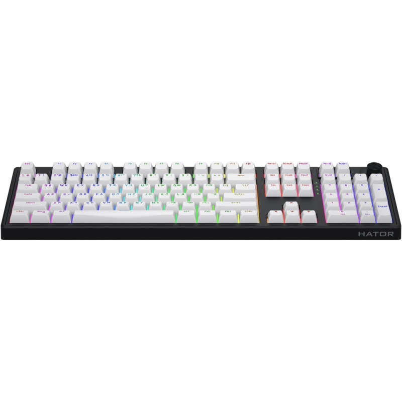 Клавіатура Hator Skyfall 100 Aurum Lemon RGB Wireless/Bluetooth/USB Black/White (HTK3100UA)