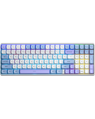 Клавіатура Aula S100pro RGB KRGD Red Switch Wireless/Bluetooth/Type-C UA White/Blue (6948391205762)