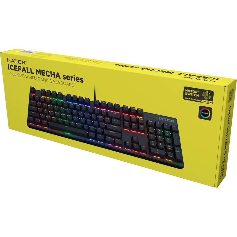 Клавіатура Hator Icefall Mecha Rainbow USB Black (HTK104UA)
