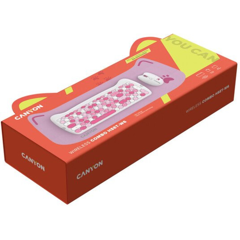 Комплект Canyon HSET-W6 Kitty Edition Wireless UA Pink (CNS-HSETW6PK)
