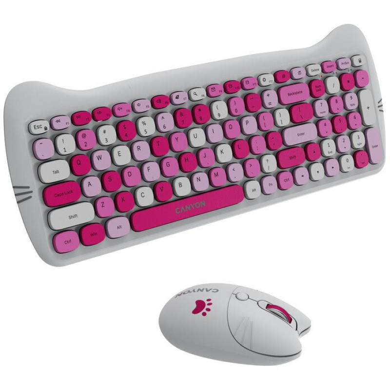 Комплект Canyon HSET-W6 Kitty Edition Wireless UA Pink (CNS-HSETW6PK)