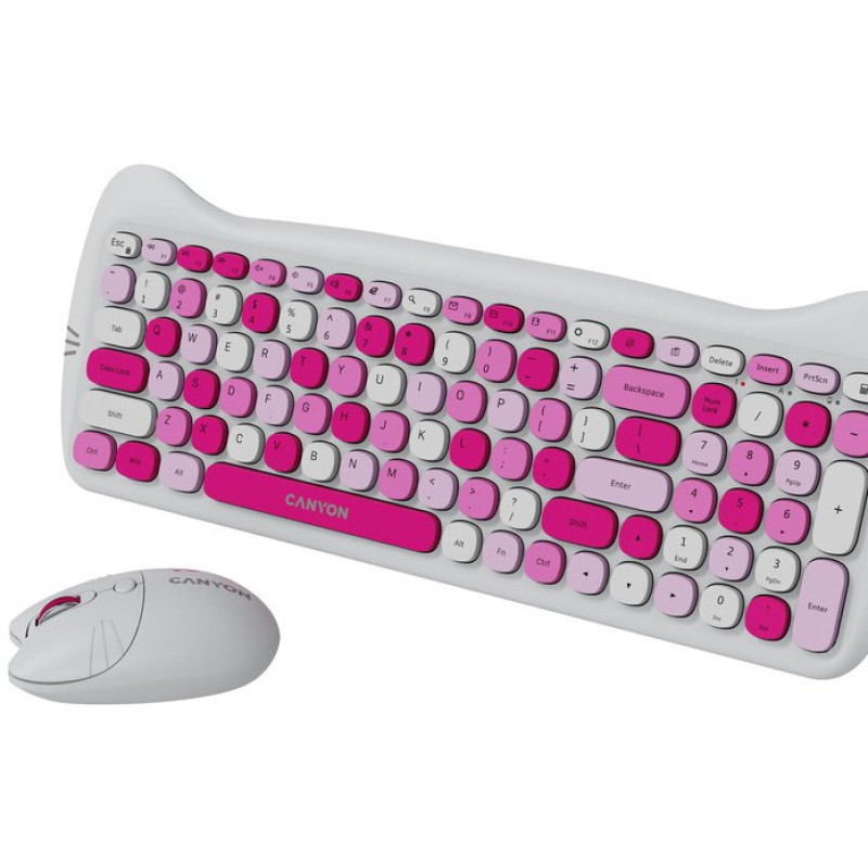 Комплект Canyon HSET-W6 Kitty Edition Wireless UA Pink (CNS-HSETW6PK)