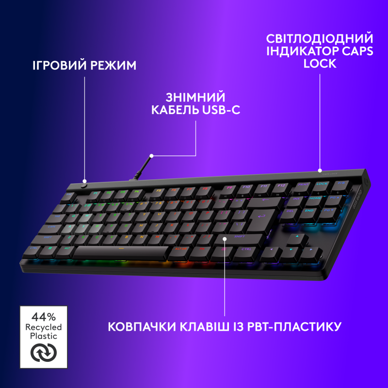 Клавіатура Logitech G515 Rapid TKL Wired USB Black (920-013861)