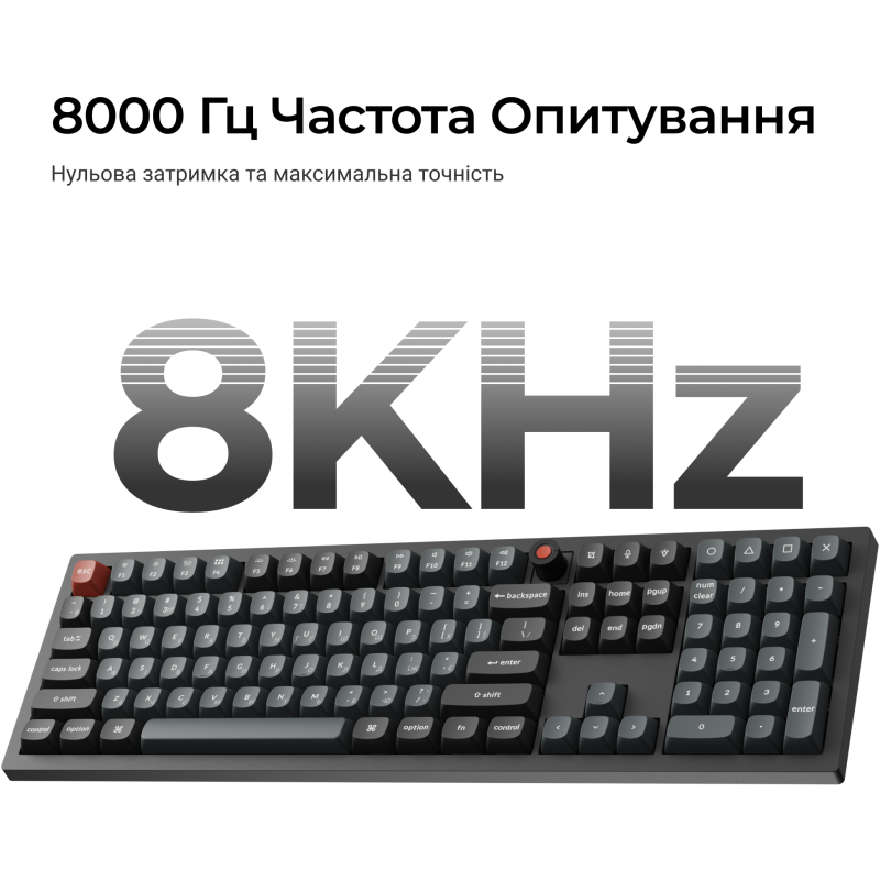 Клавіатура  Keychron V6 8K Keychron Super Red Switch Black RGB (V6W-D1-UA)