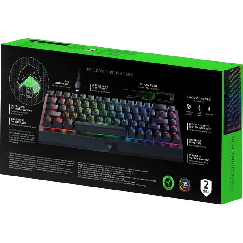 Клавіатура Razer BlackWidow V3 Mini Hyperspeed Green Switch RU (RZ03-03891600-R3R1)