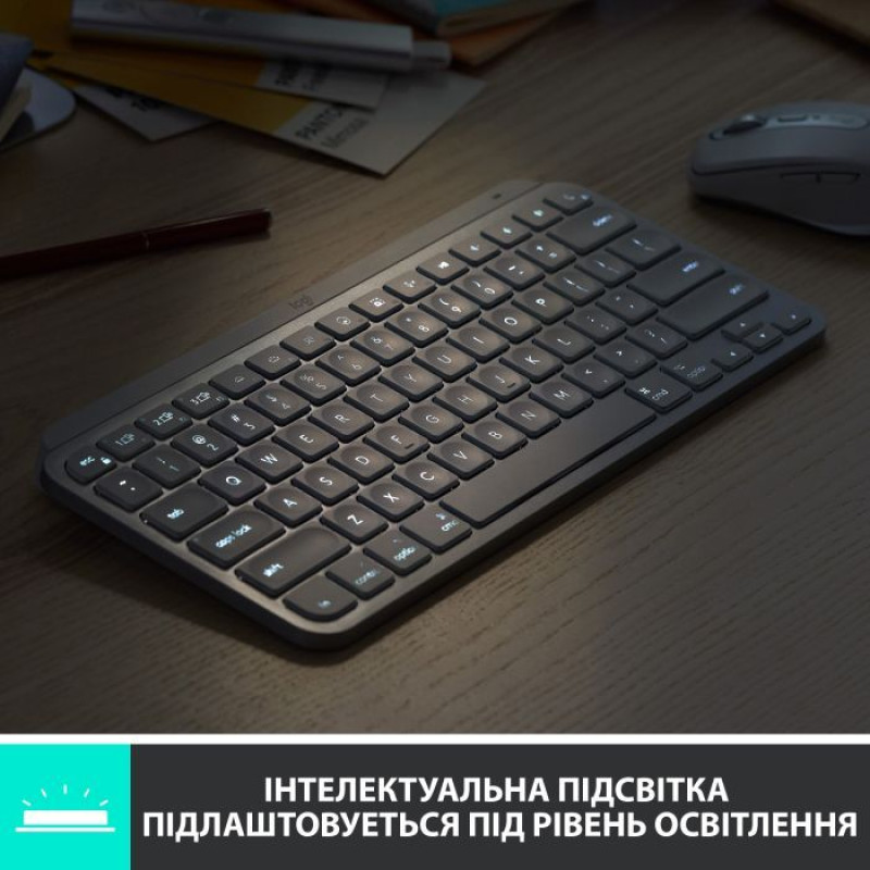 Клавиатура Logitech MX Keys Mini Wireless Illuminated UA Pale Gray (920-010499)