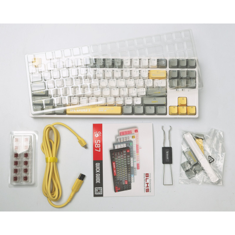 Клавіатура A4Tech Bloody S87 BLMS Red Plus Switch Energy White (S87 Energy White)