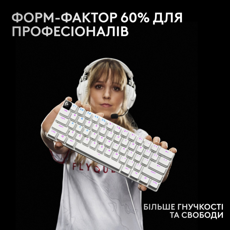 Клавіатура Logitech G PRO X 60 TKL GX Optical Tactile (920-011930) Wireless White