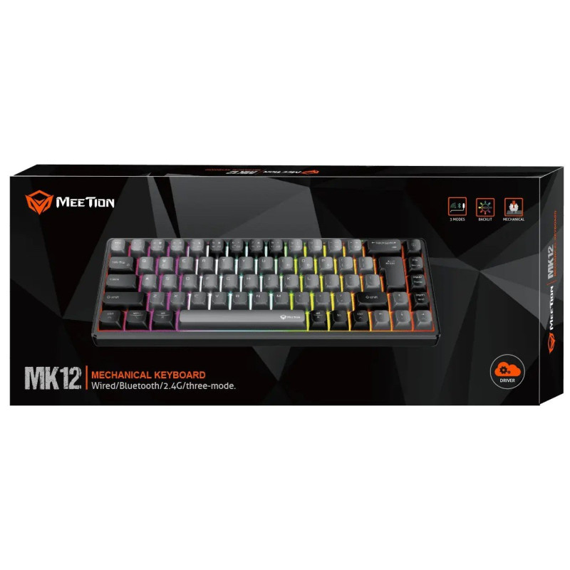 Клавіатура Meetion MK12 Bluetooth/USB Type-C Black (MT-MK12-A-RUA)