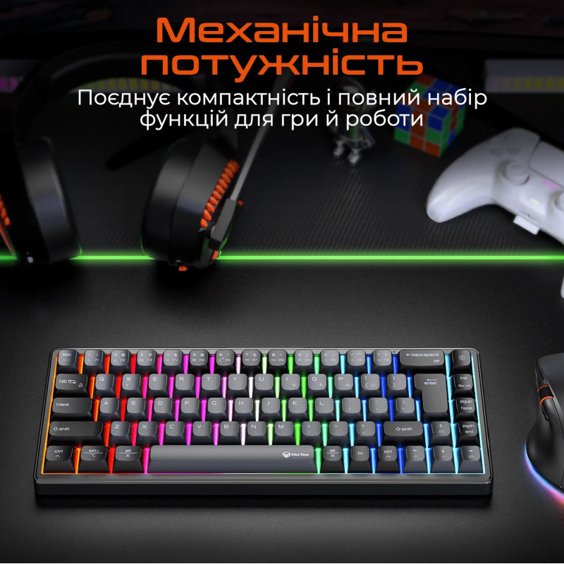 Клавіатура Meetion MK12 Bluetooth/USB Type-C Black (MT-MK12-A-RUA)