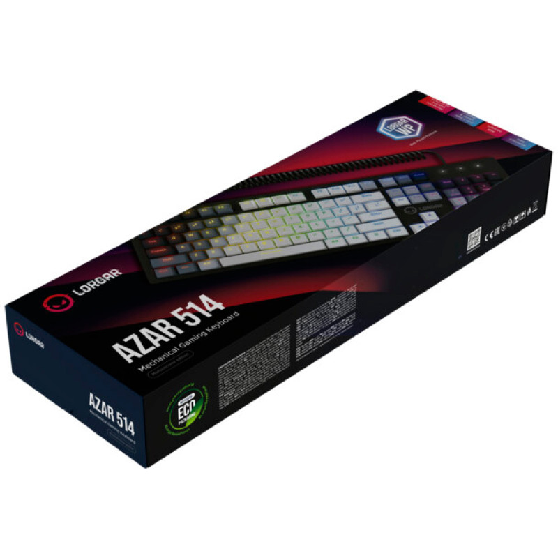Клавіатура Lorgar Azar 514 RGB (LRG-GK514W-UA) White