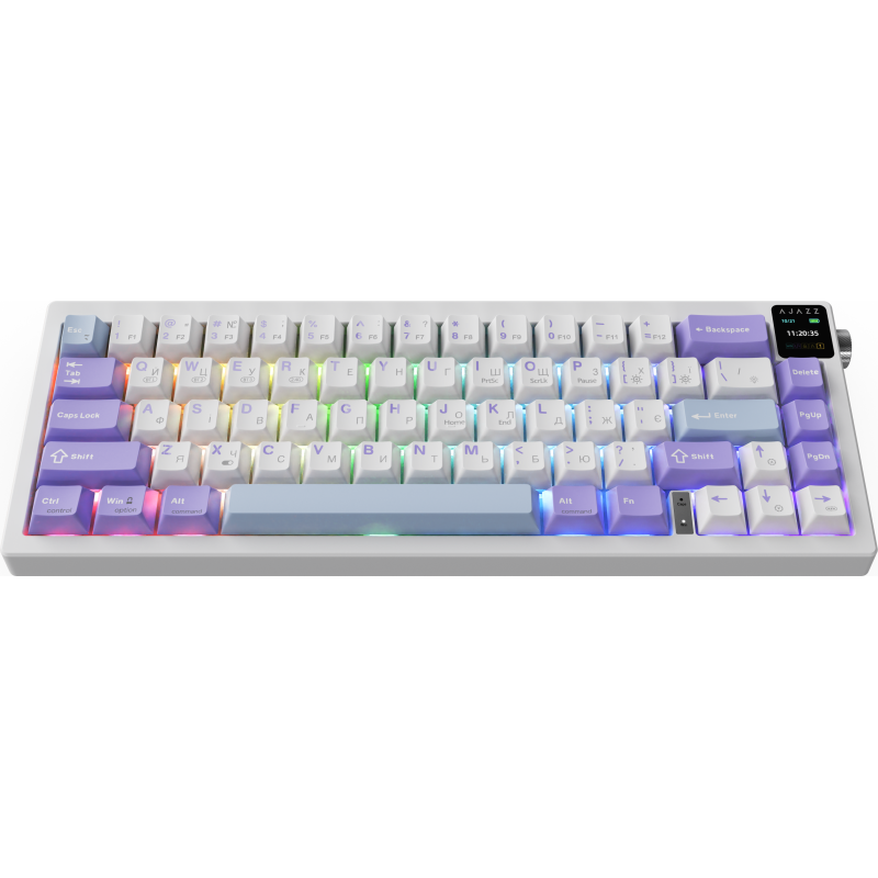 Клавіатура Ajazz AK650 RGB Flying Fish Switch Wireless With Screen (AK650-FF-PWB) Purple