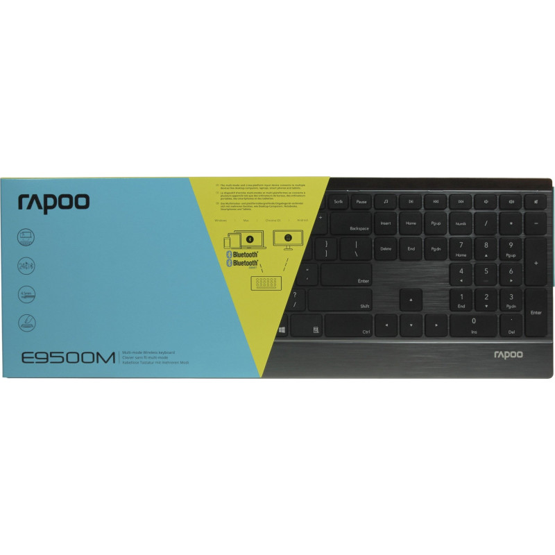 Клавіатура Rapoo E9500M Wireless Black (E9500M Black)